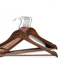 20 packs Walnut Smooth Finish Premium Wooden Hanger for Clothes Dress Suit