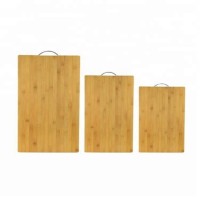 Durable meat and vegetabels bamboo cutting board with metal handle for home