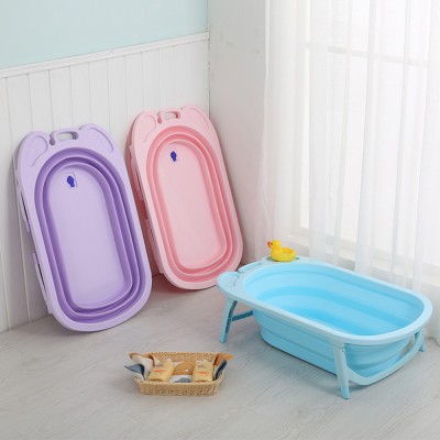 Colorful Save Space Newborns Bath Basins Portable Foldable Plastic Baby Bath Tub Bathtubs