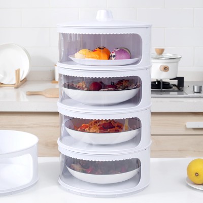 Hot sale multilayer dish cover 5 layer dust proof food storage box plastic insulation food cover