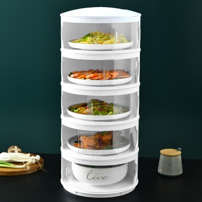 Kitchen dining 5 layer food cover dust proof food storage box plastic multi-layer insulation dish cover