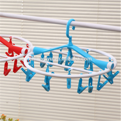 Promotional Folding Plastic Clothes Drying Hanger Plastic Sock Cloth Hanger Rack