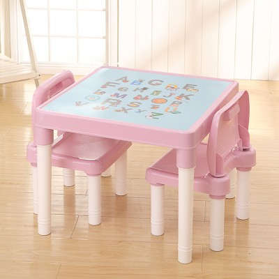 Learning Alphabet Desktop Children Table and Chair Set Study Plastic Table Preschool Furniture Sets Kids